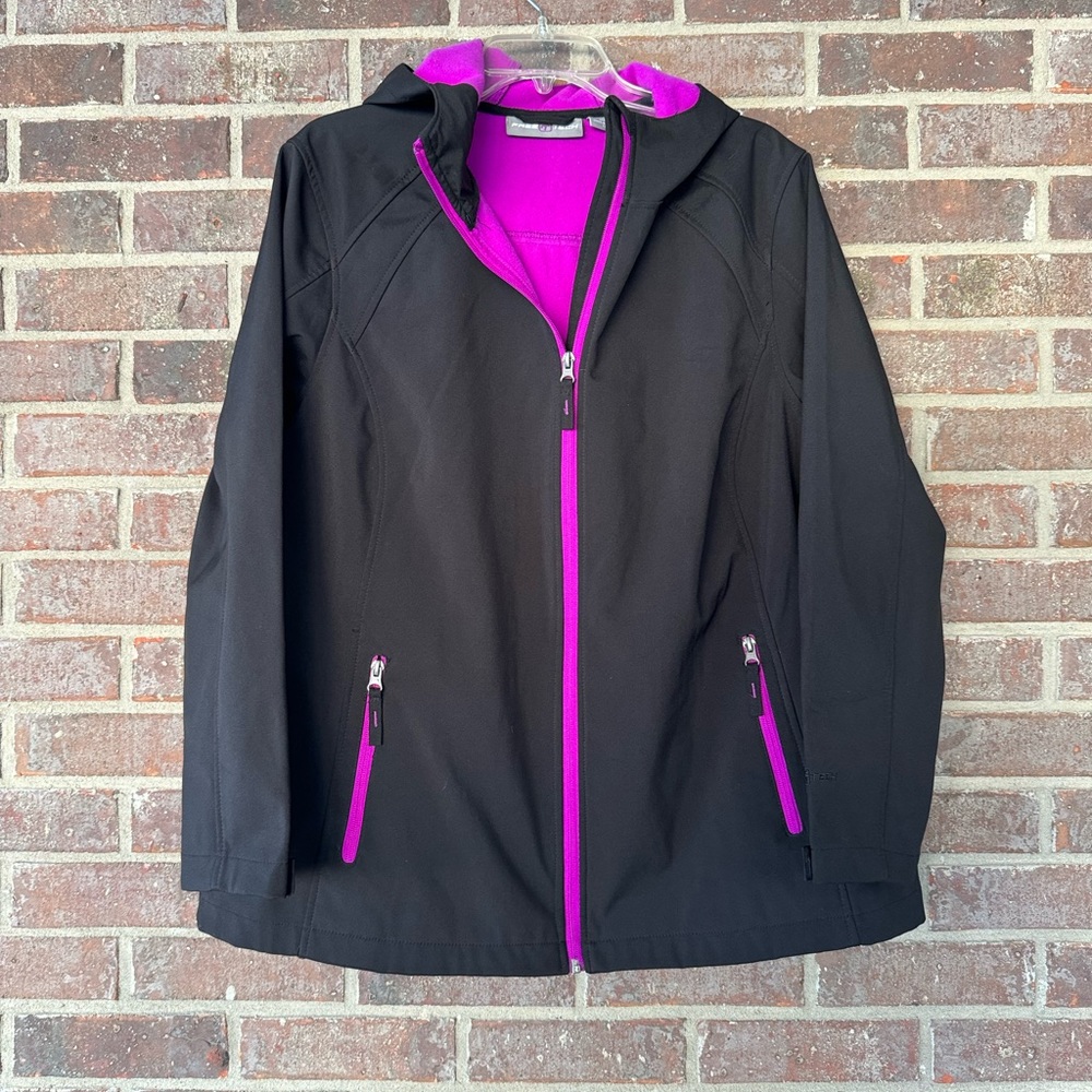 Free Tech Black Purple Jacket Fleece Lined Size 1X  (16)